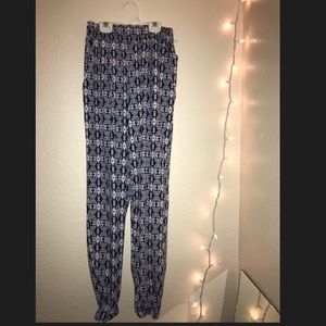 Blue patterned boho genie pant